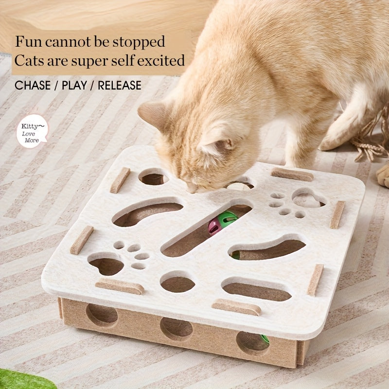 Cat Felt Puzzle Toy With Balls
