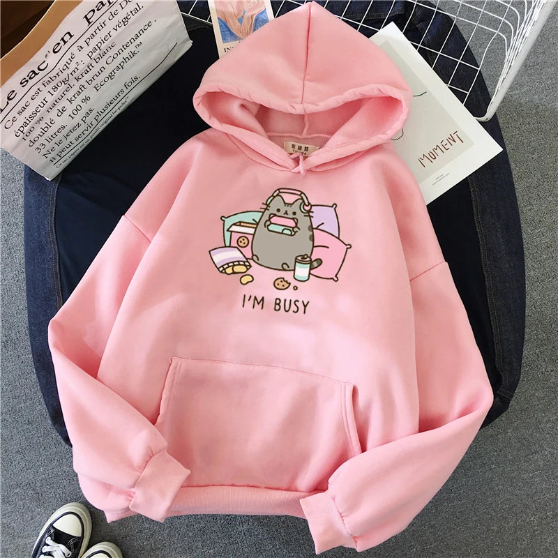 Women's I'm Busy Cat Hoodie