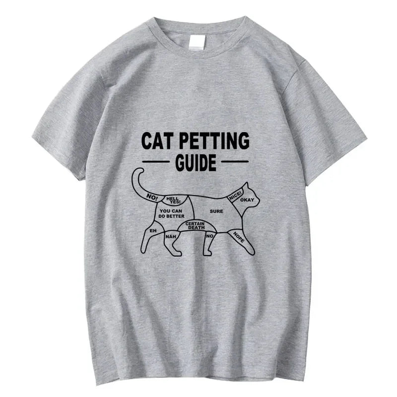 Men's T-shirt Cat Petting Guide