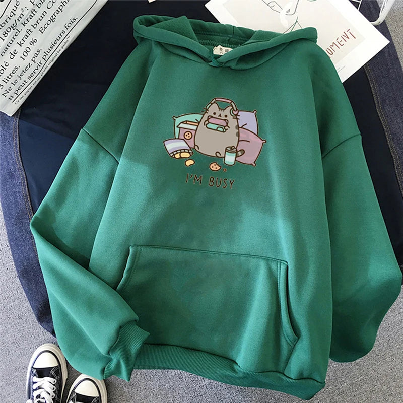 Women's I'm Busy Cat Hoodie