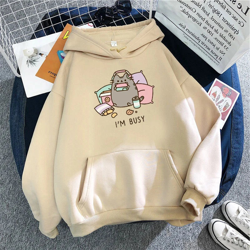 Women's I'm Busy Cat Hoodie