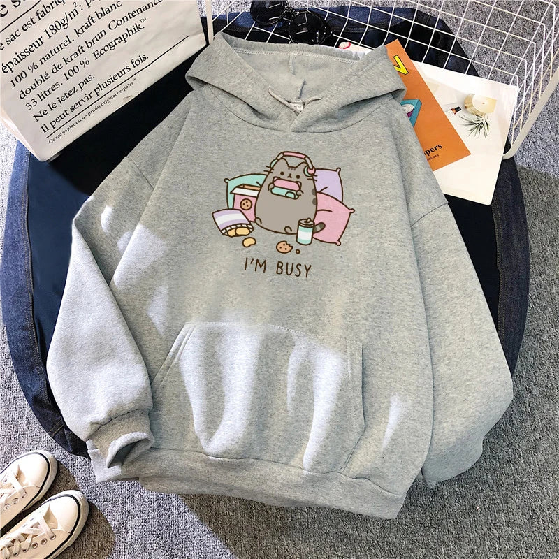Women's I'm Busy Cat Hoodie