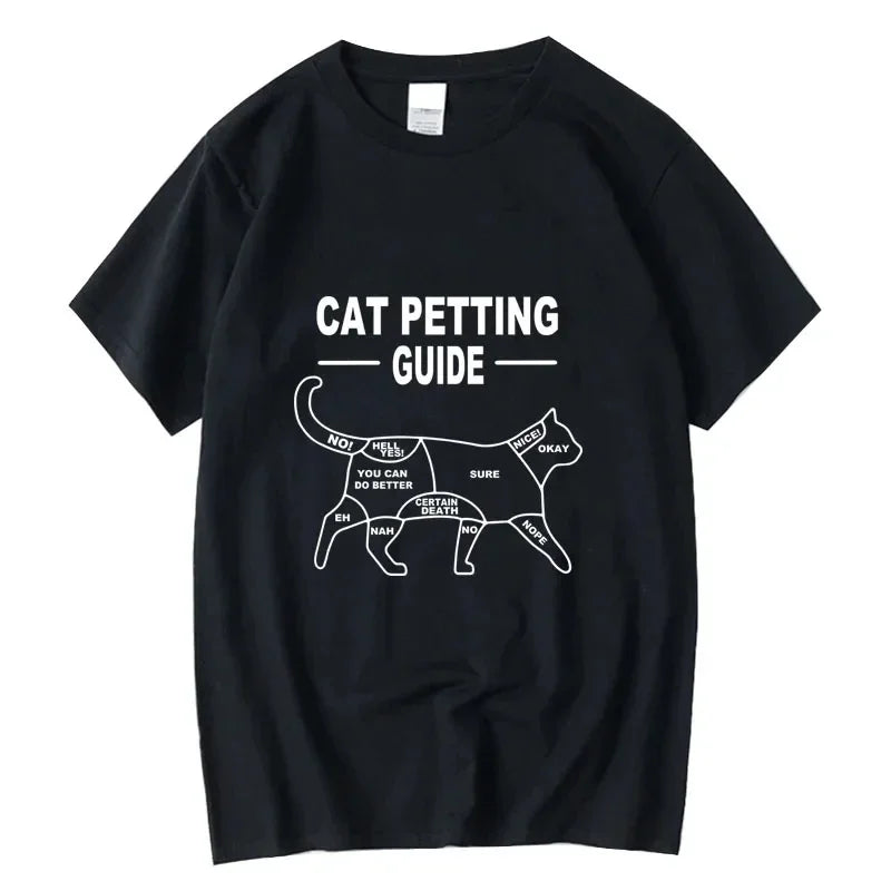Men's T-shirt Cat Petting Guide