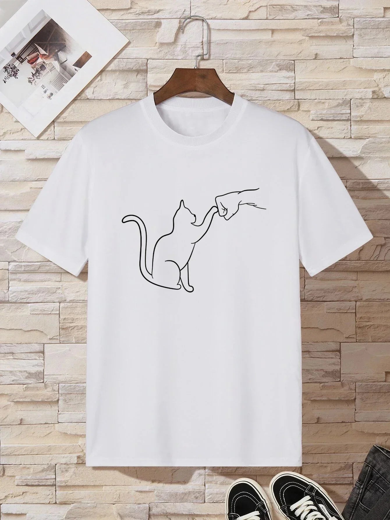 Men Cat Print T-Shirt