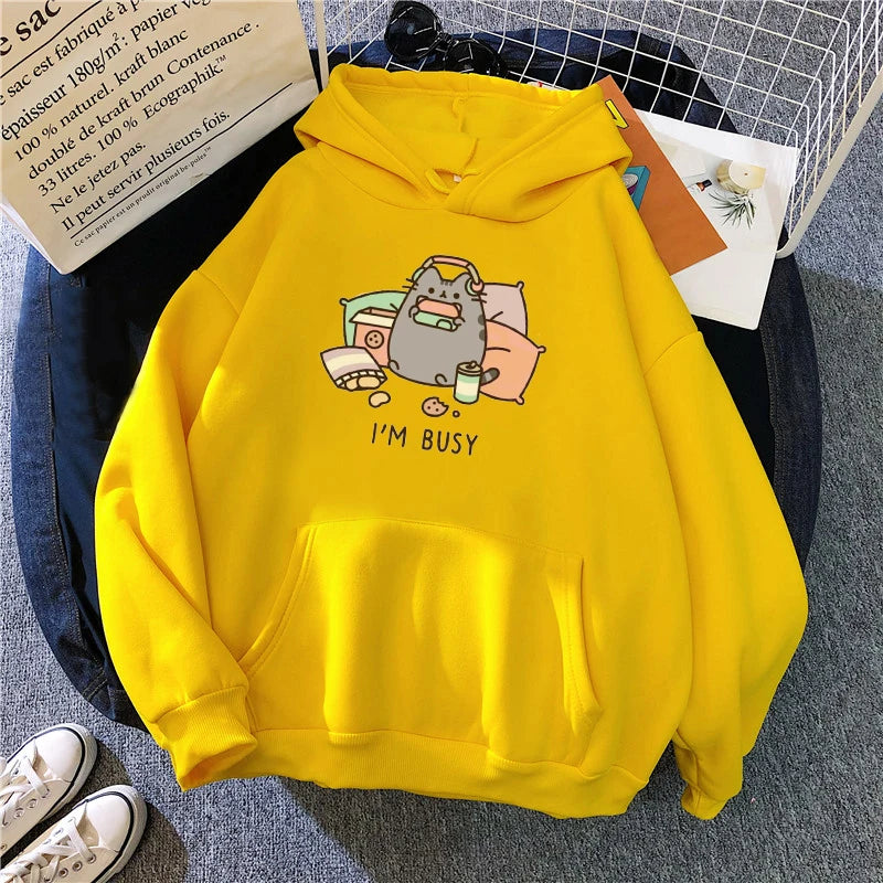 Women's I'm Busy Cat Hoodie