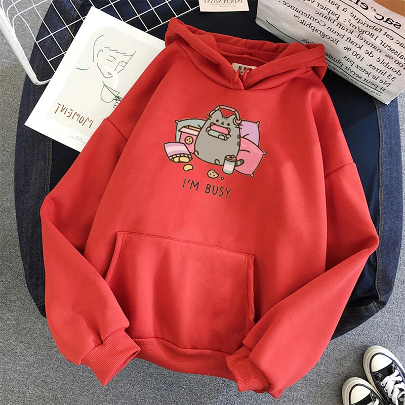Women's I'm Busy Cat Hoodie