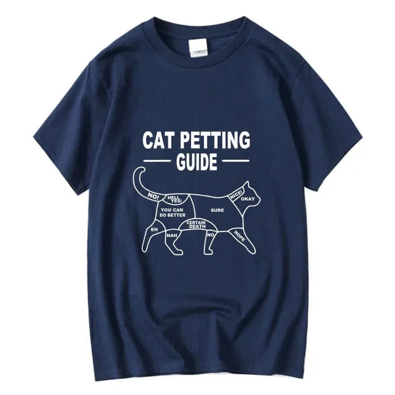 Men's T-shirt Cat Petting Guide