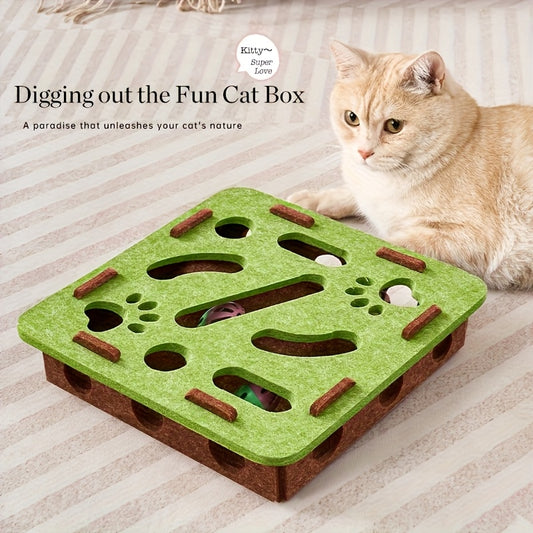 Cat Felt Puzzle Toy With Balls