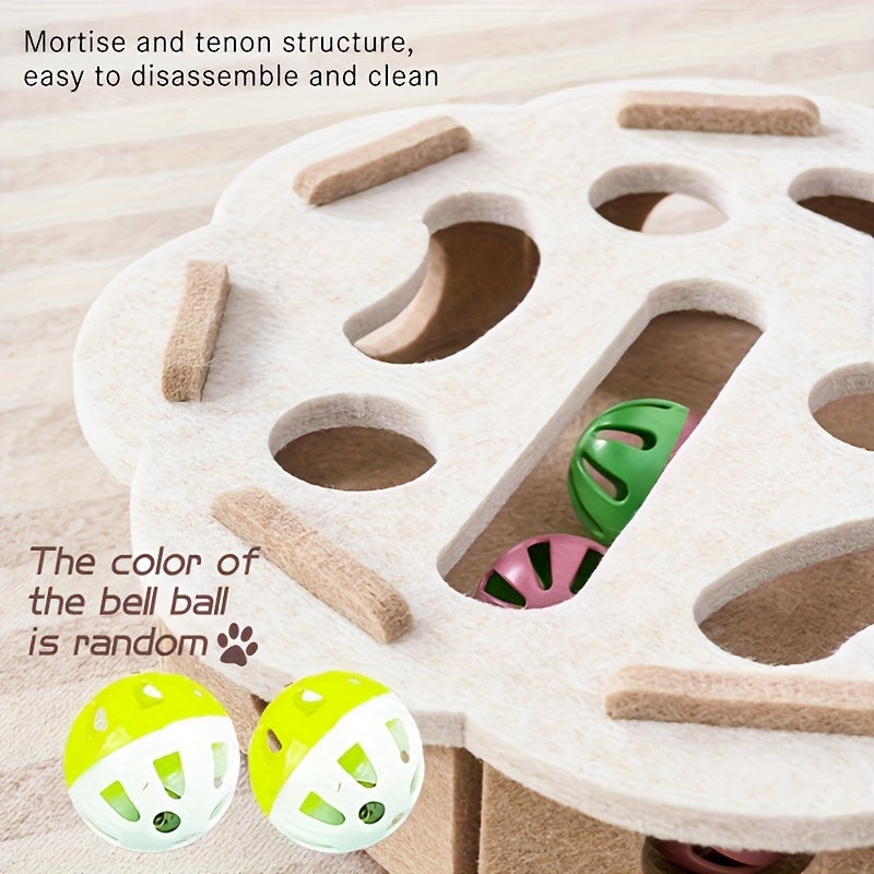 Cat Felt Puzzle Toy With Balls
