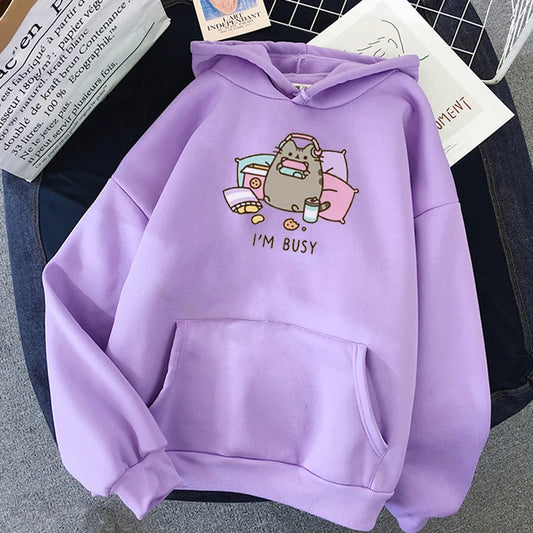 Women's I'm Busy Cat Hoodie