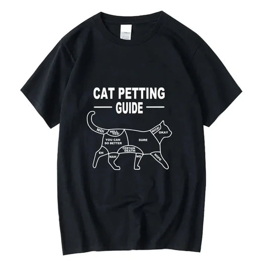 Men's T-shirt Cat Petting Guide