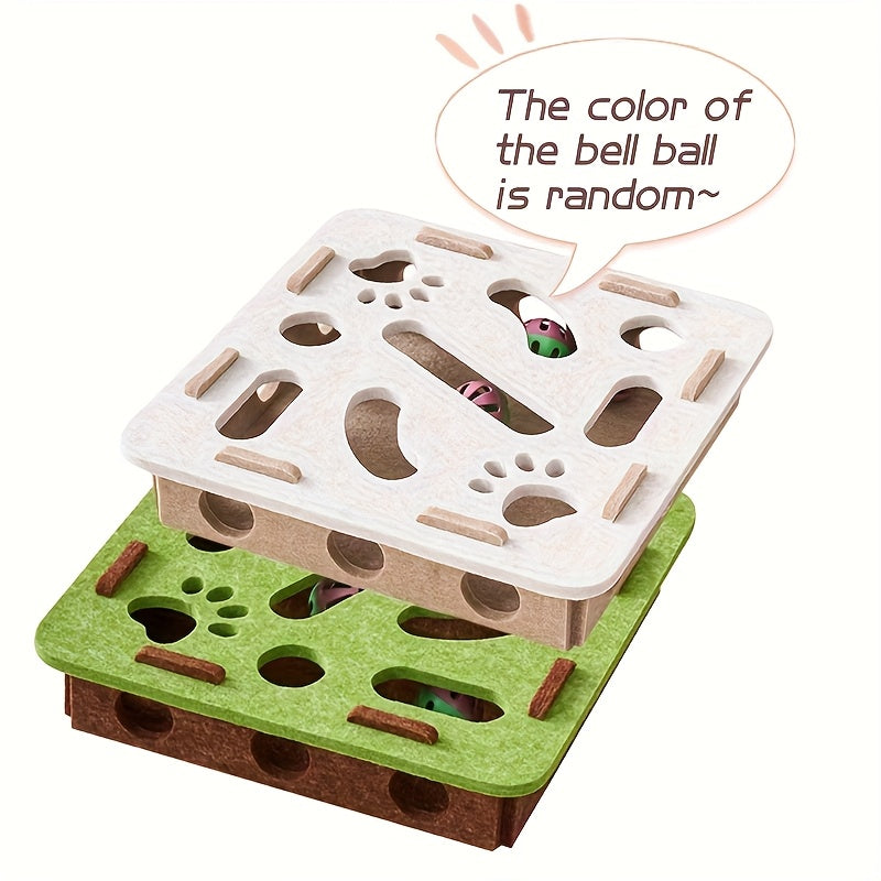 Cat Felt Puzzle Toy With Balls
